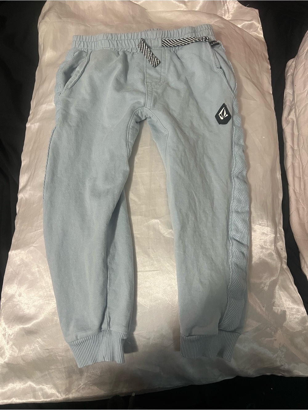 Volcom Kids Light Blue Jogger Pants with Side Texture